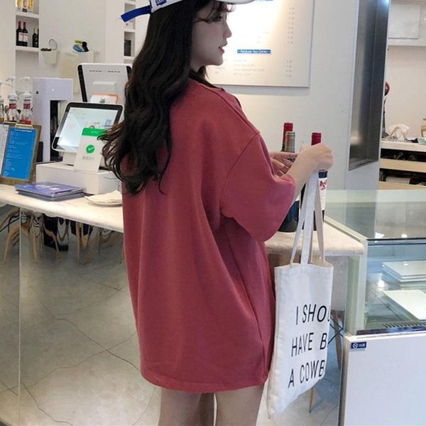 

women's t-shirt korean style half sleeve letter printed casual loose 2021, White