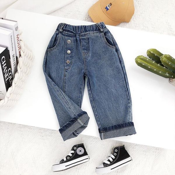 

jeans toddler girls casual for girl 2 3 4 5 6 years baby kids pants spring autumn trousers 2021 arrival, Blue