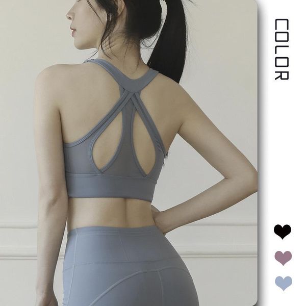 

yoga outfit spring and summer female fitness running beauty back cross without steel rim - proof sports leisure underwear
