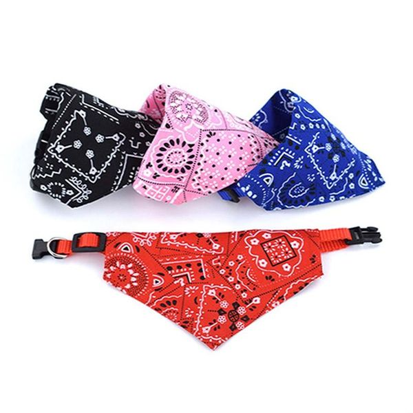 

dog apparel adjustable bandana scarf washable puppy bandanas collar cute printing triangle for small medium dogs pet accessories