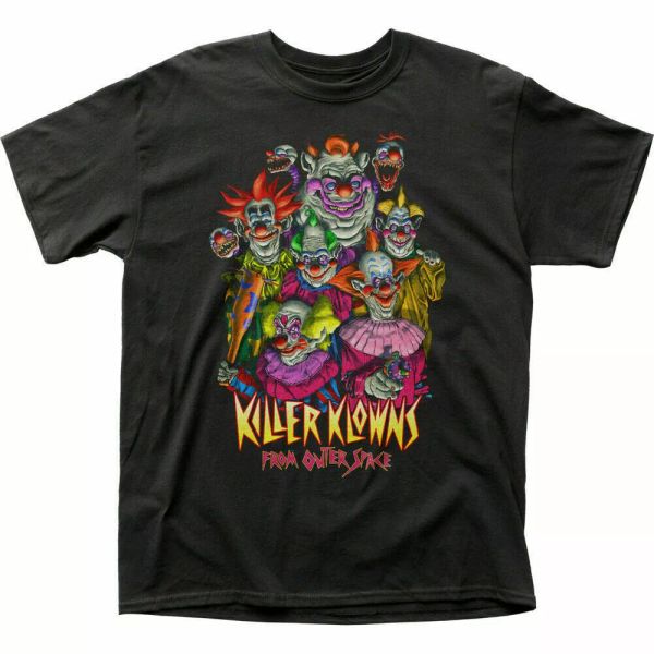 

killer klowns the clowns t shirt mens licensed pop culture movie tee new black, White;black