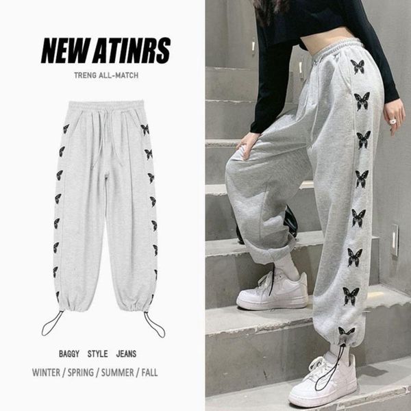 

y2k pants women printed leisure chic couples trousers harajuku womens loose daily setreetwear hip-hop retro ulzzang women's & capris, Black;white