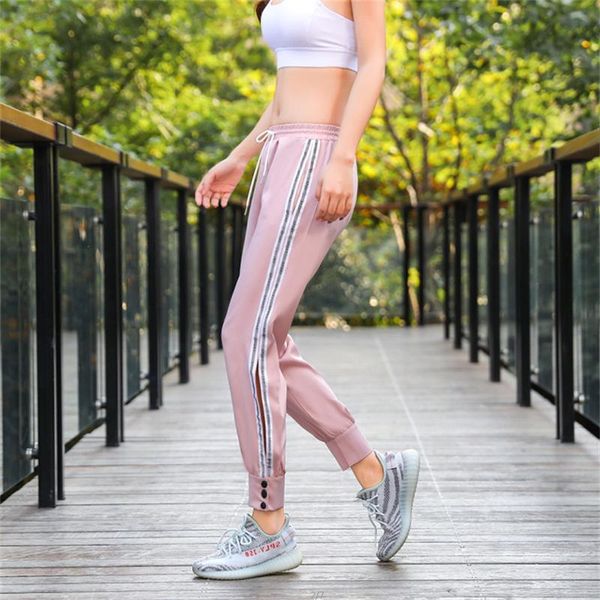 

women's pants & capris quick-drying lady suit high waist loose leisure, Black;white