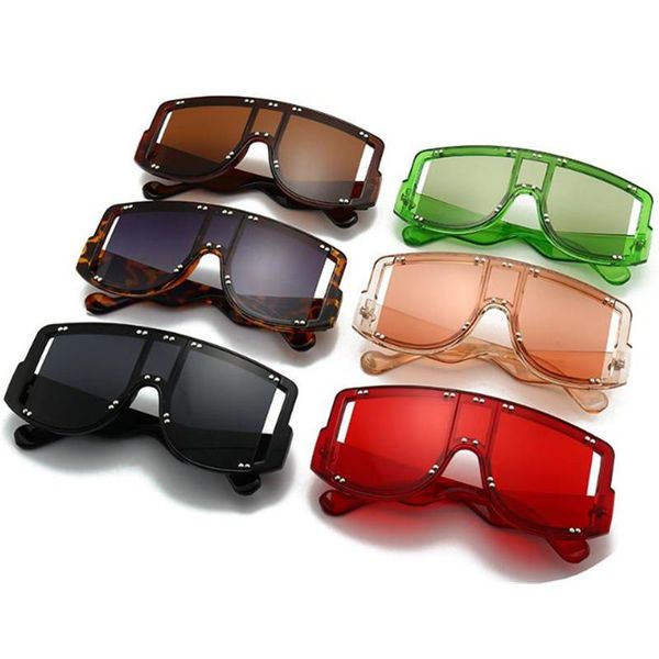 

sunglasses fashion jelly color siamese sun glasse rivet goggles anti-uv spectacles oversize frame eyeglasses ornamental a++, White;black