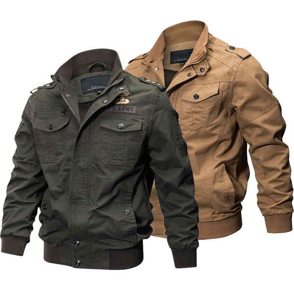 

2021 plus size military men spring autumn cotton pilot coat army men's bomber s cargo flight et male 6xl, Black