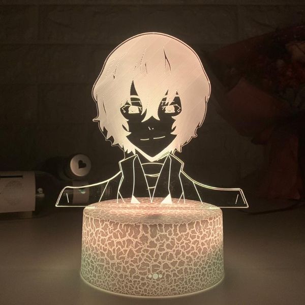 

night lights 3d light led lamp bungo stray dogs dazai anime lampara de noche dormitorio decoration xmas lampe bedroom decor