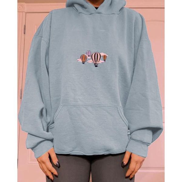 

women's hoodies & sweatshirts letter print pocket casual hoodie women autumn long sleeve fashion harajuku style sweatshirt high street, Black