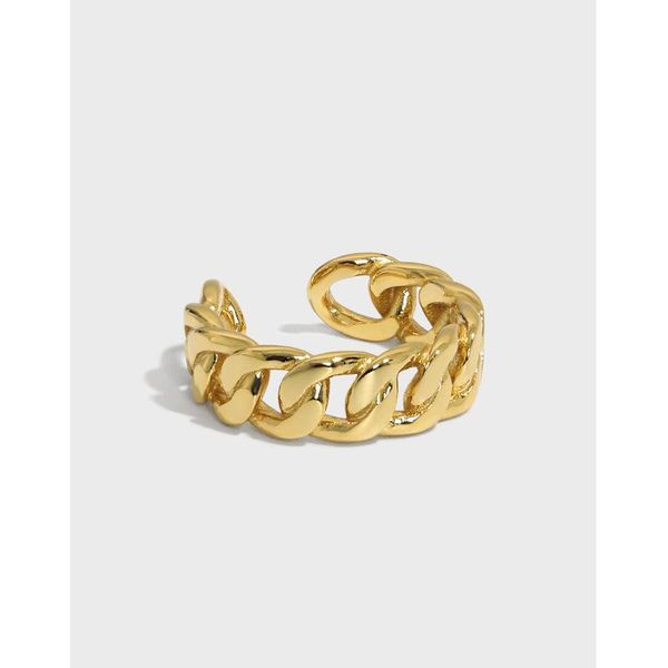 

cluster rings real 100% s925 sterling silver chain for women finger jewelry, minimalism gold color ring woman engagement gifts bijoux, Golden;silver