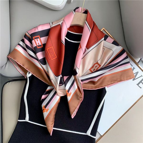 

fashion autumn winter brand silk scarves timeless classic square shawl 90*90cm women mens super soft 002, Blue;gray