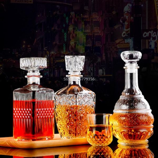 

750-1000ml transparent wine bottle glass durable glasses