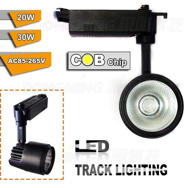 

led track light ac85-265v spot wall lamp soptlight with black shell lights