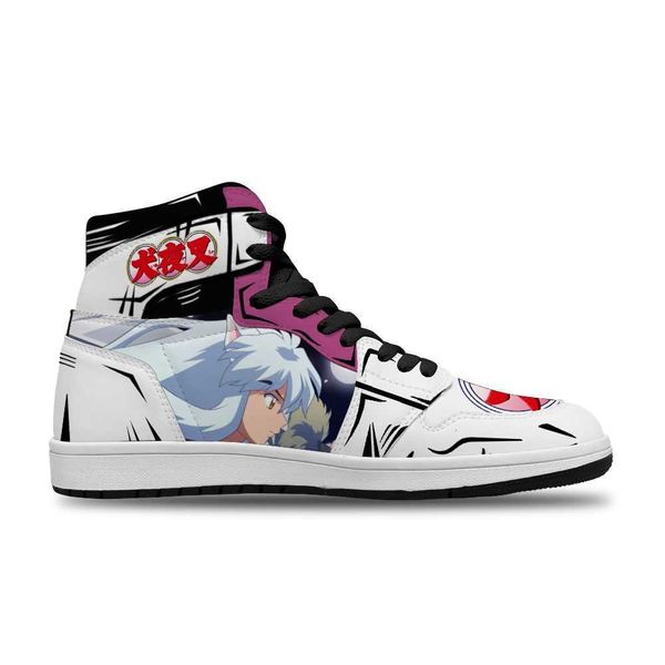 

japanese anime cartoon inuyasha diy handsome running non-slip casual shoes for man fashion shoe high basketball shoes