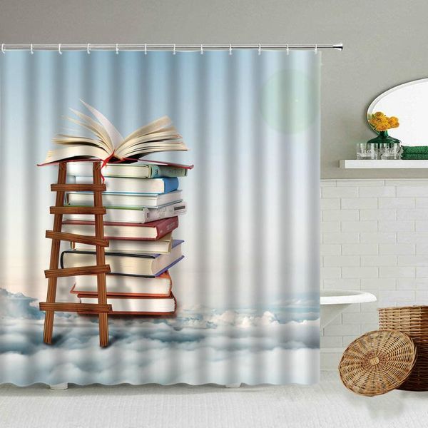 

shower curtains book theme curtain reading festival creative poster design home bathroom wall decor with hook waterproof hanging screen