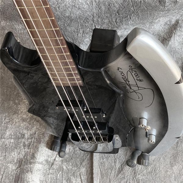 4-струнная GENE SIMMONS AX Signature Black Electric Bass Guitar неправильной формы Китайские гитары, изготовленные на заказ бас-гитары ручной работы