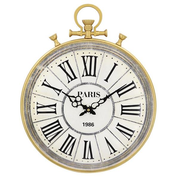 

wall clocks american vintage large clock metal creative living room watch home silent bedroom reloj decoration fz865
