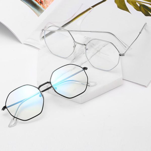 

fashion sunglasses frames women vintage glasses frame round men lens myopia optical mirror simple metal anti-blue clear eyewear 9-bls309, Black