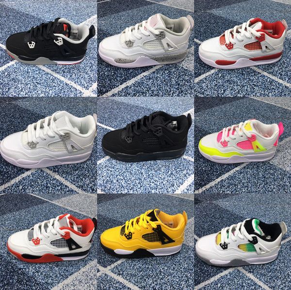 

infant toddlers white oreo 4s kids iv basketball shoes fire red lemon venom alternate 89 pure money big boys girls toddler sneakers children, Black