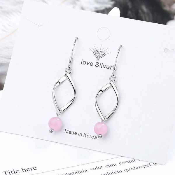 

dangle & chandelier exquisite fashion simple twist design pink white opal pendant tassel earrings for women silver color pendientes