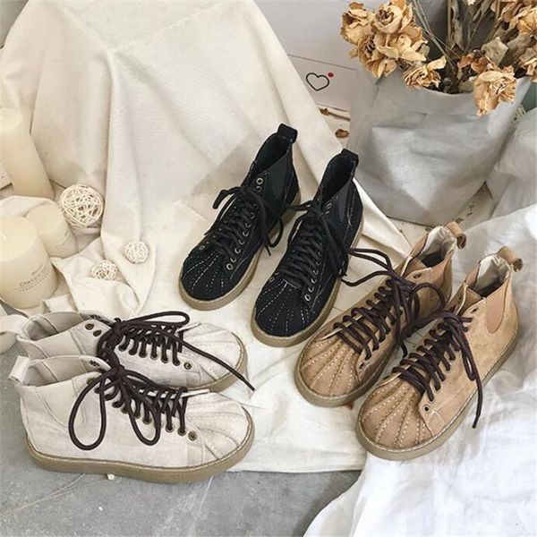 

boots women ankle fashion shoes lace-up leather winter arrive, Black