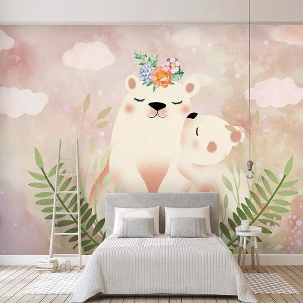 

wallpapers drop custom 3d wallpaper mural modern minimalist hand-painted cute bear children room decoration