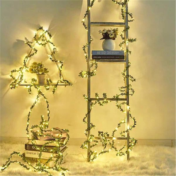 

decorative flowers & wreaths 2m artificial creeper green leaf ivy vine with led string lights diy garland for wedding party light