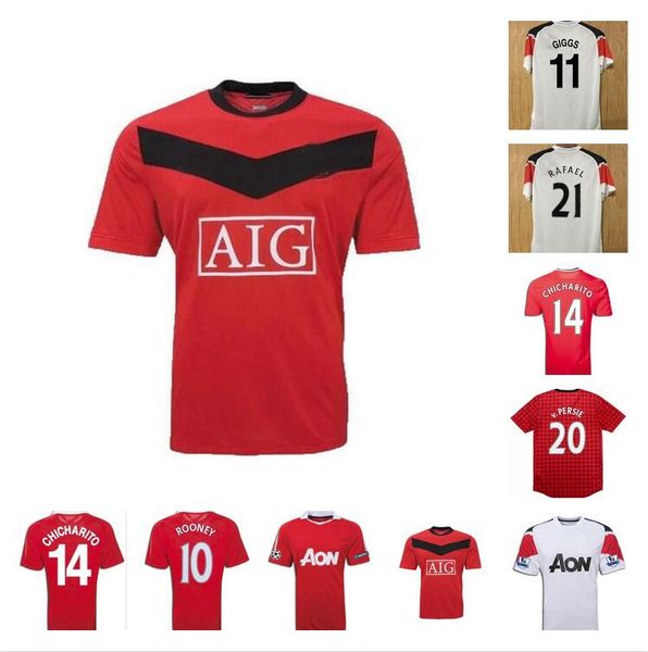 

2009 2010 2011 2012 2013 berbatov rooney pogba giggs retro soccer jerseys 09 10 11 12 13 home away owen scholes chicharito vintage classic f, Black;yellow