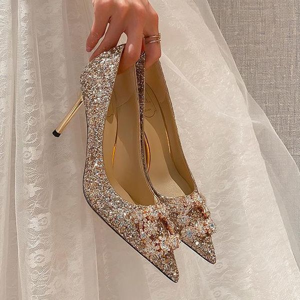 

dress shoes bridal wedding sequined high heels pumps women's champagne gold rhinestone crystal women, Black