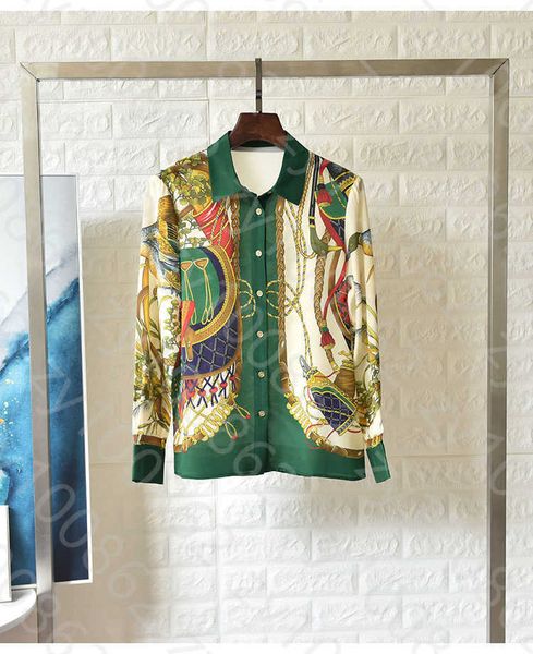 

2020 spring summer long sleeve lapel neck multicolor print 100% silk buttons single-breasted blouse elegant casual shirt shirts zm20155, White