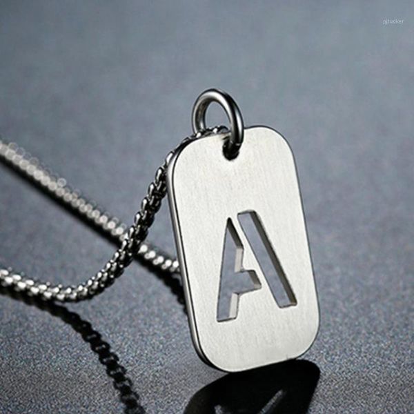 

fashion trend jewelry titanium steel hip hop personality english letter necklace men and women initial pendant necklaces1, Silver