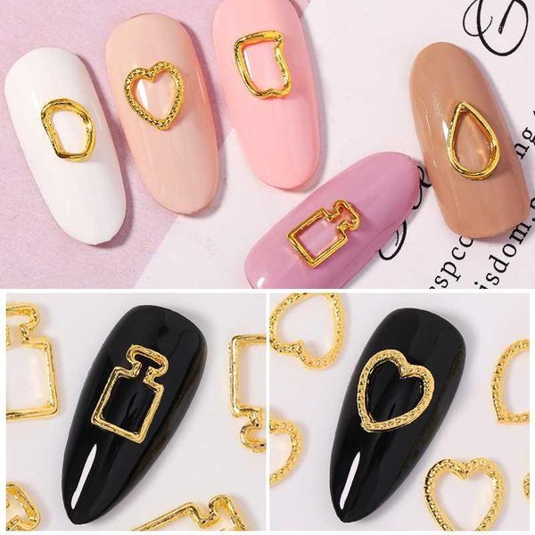 

nails art decorations gold heart-shaped rivets accessories manicures 3d metal nail charms rhinestones studs diy design1, Silver;gold
