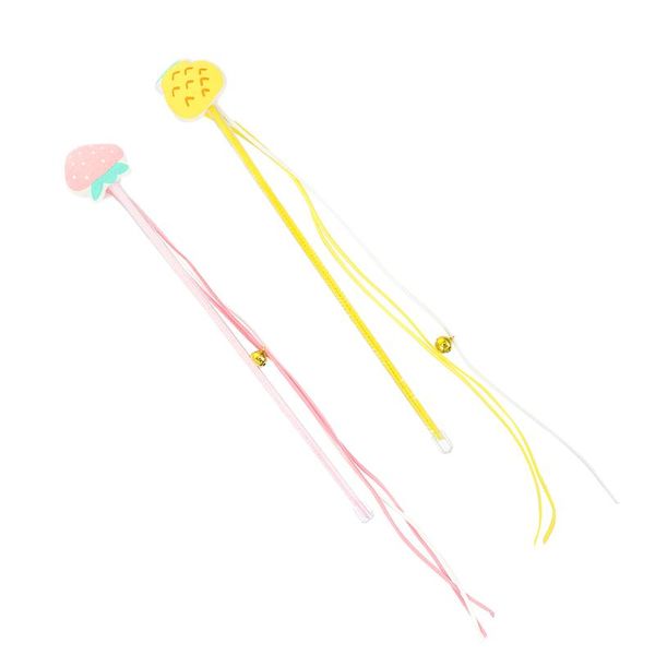 

cat toys 2pcs teaser long stick pet kitten interactive rod wand with tassel