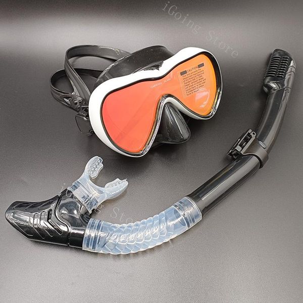 

diving masks mirror snorkel set for women and men - antifog tempered glass mask scuba iving