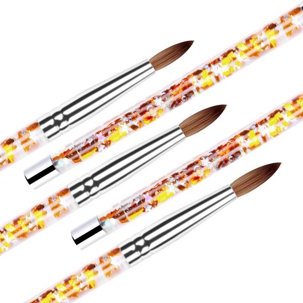 

nail art kits brush acrylic uv gel glitter painting brushes crystal handle nylon carving flower pens for sana88