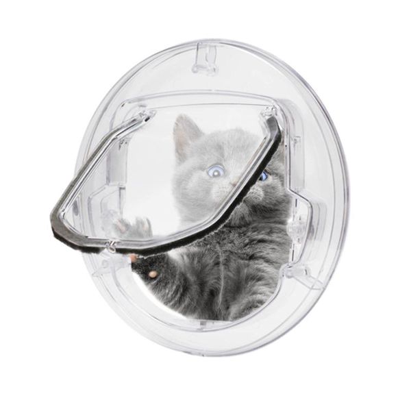 

cat carriers,crates & houses pet door 4 ways lockable kitten puppy y entry exit cats gate adjustable pets interior exterior supplies