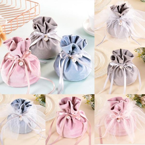

gift wrap 1pc jewelry bride bundle storage boxes drawstring pouch velvet wedding candy bag party supplies creative