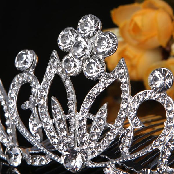 

hair clips & barrettes bridal rhinestones flower party clip comb headpiece crown wedding diamante, Golden;silver