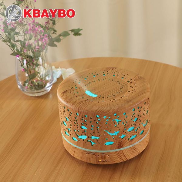 

ultrasonic diffuser electric essential oil air humidifier cool mist wood grain 7 colors led night light home humidifiers