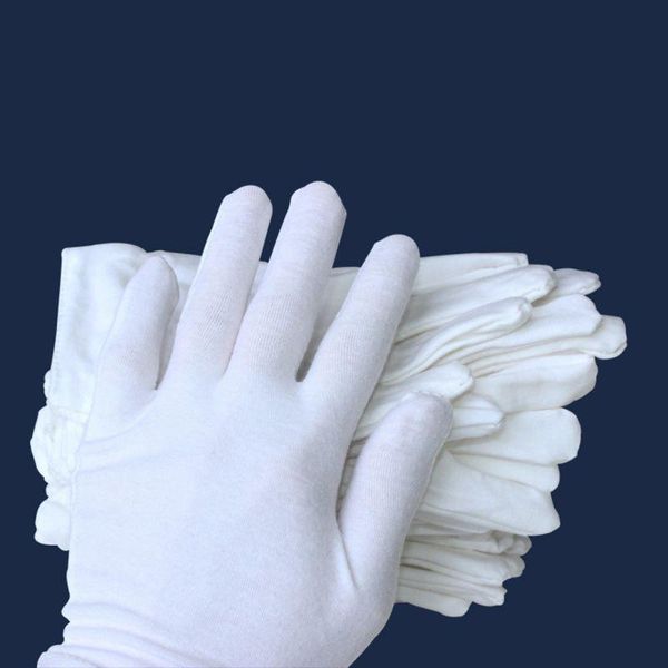 

pairs white cotton gloves coin cleaning jewelry silver inspection disposable