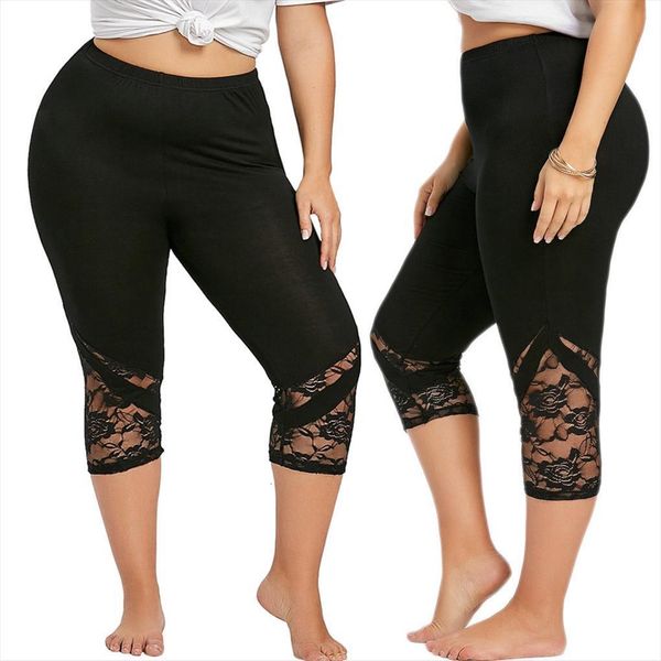 

40 lace leggings women capris plus size skinny sport push up fitness nbsp stretch leggins mujer, Black;white