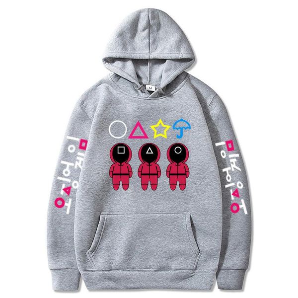 

men's hoodies & sweatshirts hooded squid game men women pullovers fashion hip hop autumn casual boys girls outwear, Black