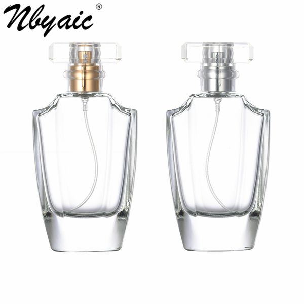 

nbyaic 50pcs perfume sub-bottling 50ml high-end portable perfume glass bottle empty t-shaped cap spray