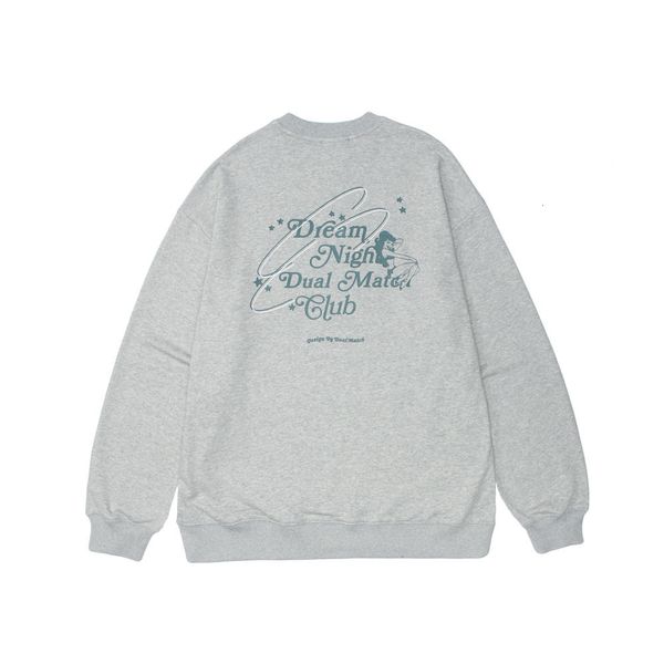 

sweatshirts letter printed hoodless sweater mens fashion loose round neck long sleeve trendy sport pullover hoodie, Black