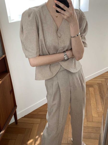 

women's two piece pants 2 sets womens outfits spring blouse women shirt long sleeve high waist wide leg trousers set office gwpp, White