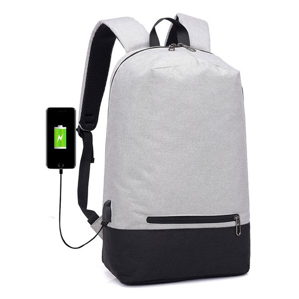 Novos Homens Bag USB Business Casual Grande Capacidade À Prova D 'Água Portátil Saco De Ombro Mochila Estudante Estudante Daypack