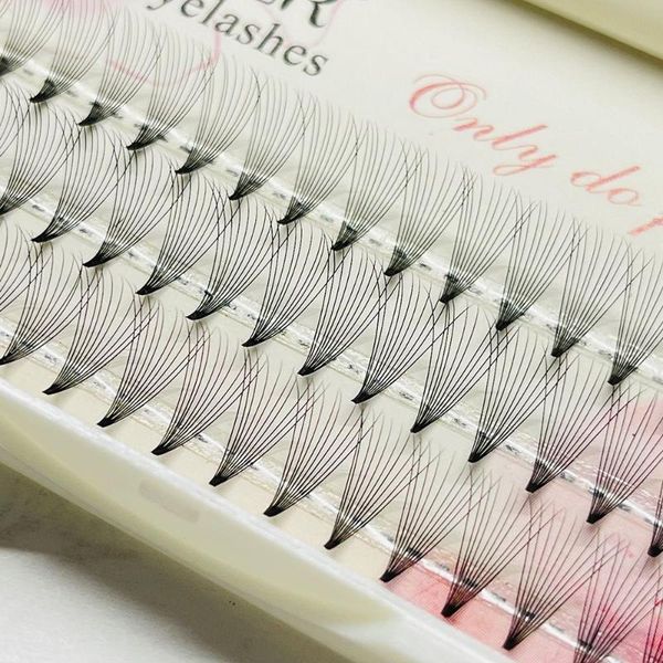 

false eyelashes 60pcs d curl 9~16mm russian premade volume fans semi permanent premium soft fiber 5d/10d heat bonded natural