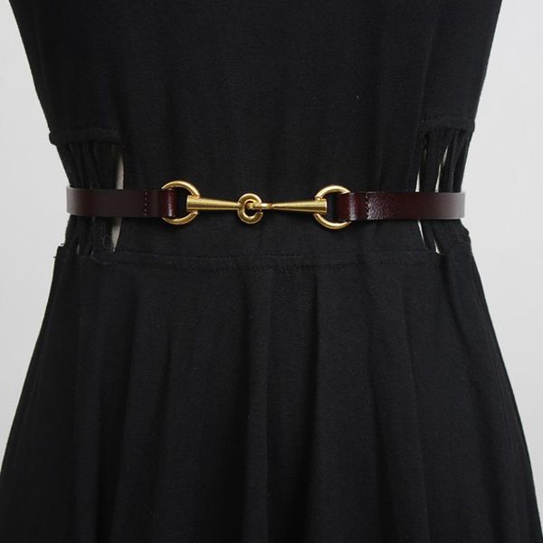 

belts [ewq] 2021 fashion novelty all-match adjustable waist cover for women personally with metal buckle paint leather belt 8y414, Black;brown