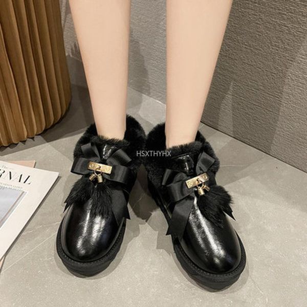 

boots winter kids shoes for boys girls snow warm plush fashion children ankle pu waterroof baby sport, Black