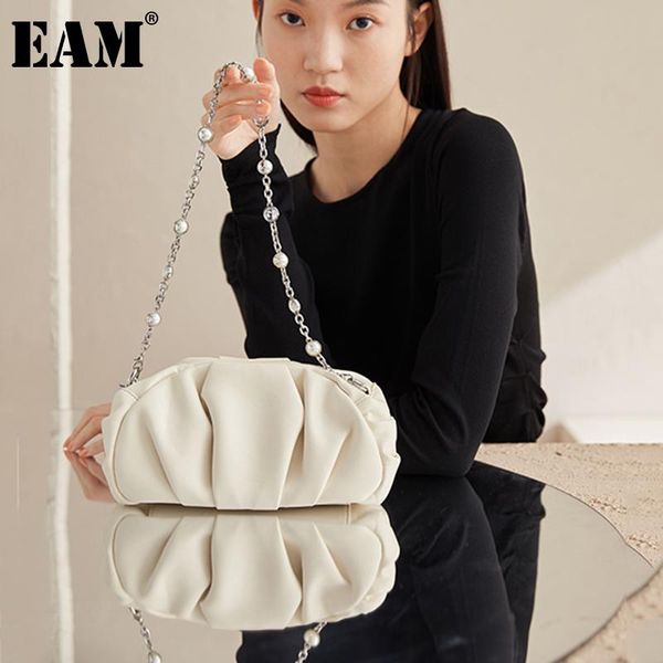 

[eam] women luxury diamonds chains pu leather flap personality all-match crossbody shoulder bag fashion tide 2021 18a2466 totes