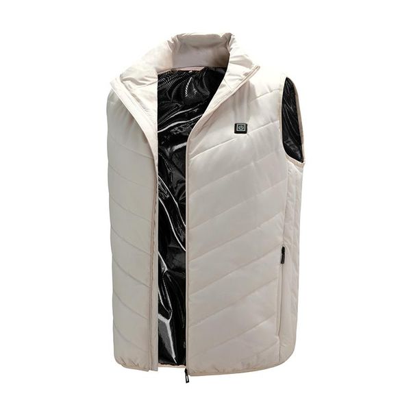 

men's wisdom heating vest fashion cotton usb charging men warm waistcoat sleeveless mens outdoors vests, Black;white
