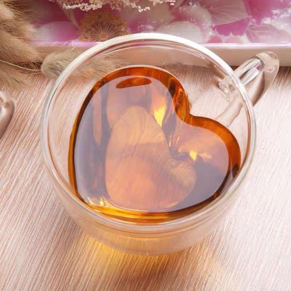 

home heart-shaped glass clear el restaurant love heart shaped coffee mug tea water juice cup with handle 180ml 240ml wine glasses